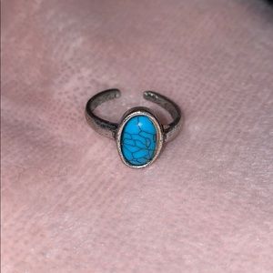 Silver turquoise stone ring (adjustable size)